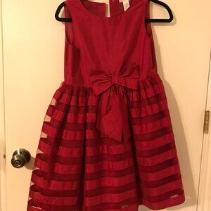 JANIE AND JACK RED SILK DRESS FOR GIRLS SIZE 12